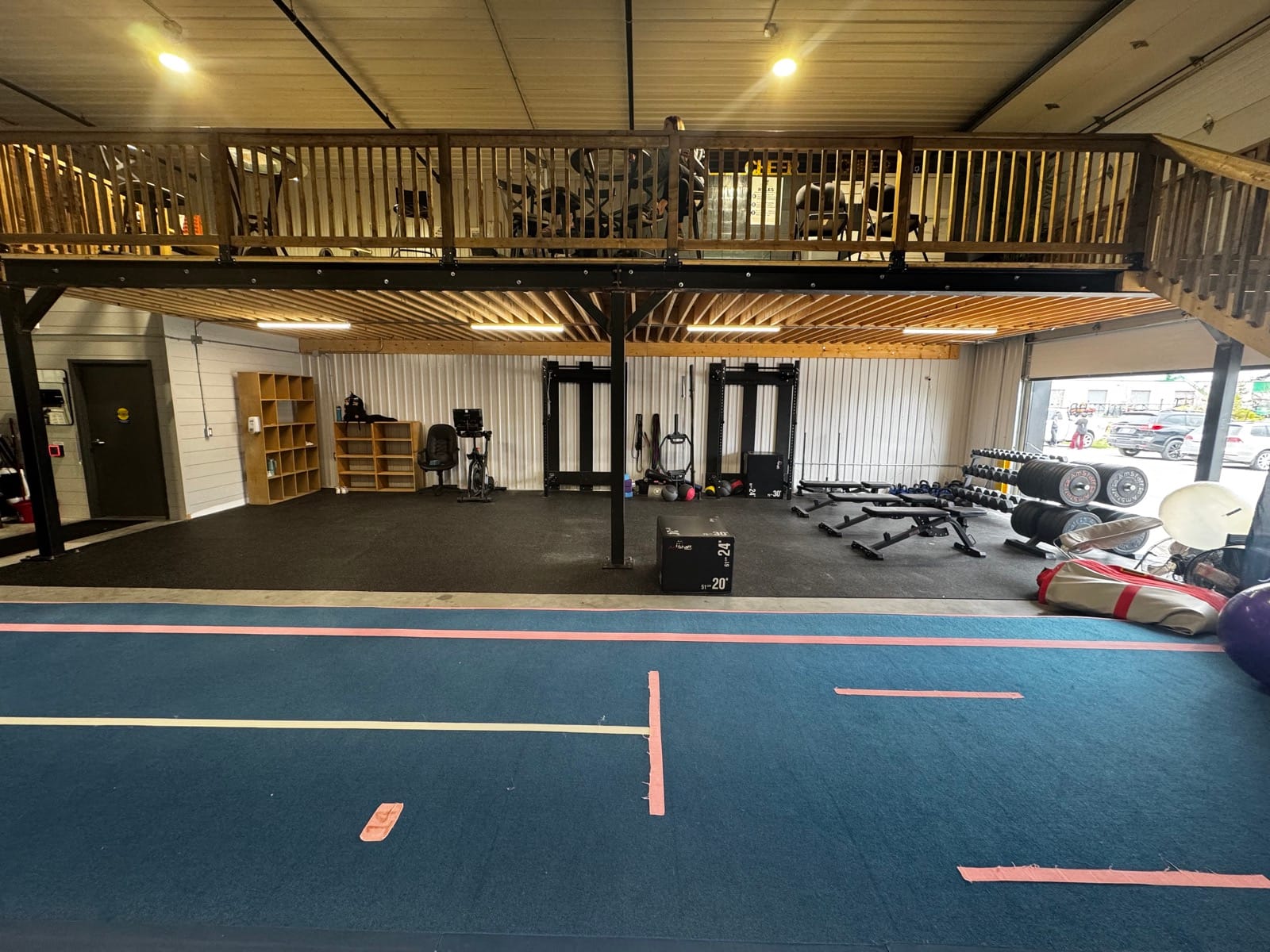 Training floor at the current CheerCore Jags gym
